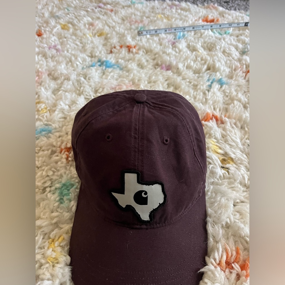 Carhartt Maroon CottonHat with Black Trim Texas adjustable one size
